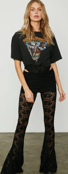 HAH Hot as Hell Pants - NEW HAH Hot as Hell Blow Ur Horn Lace Flare -S